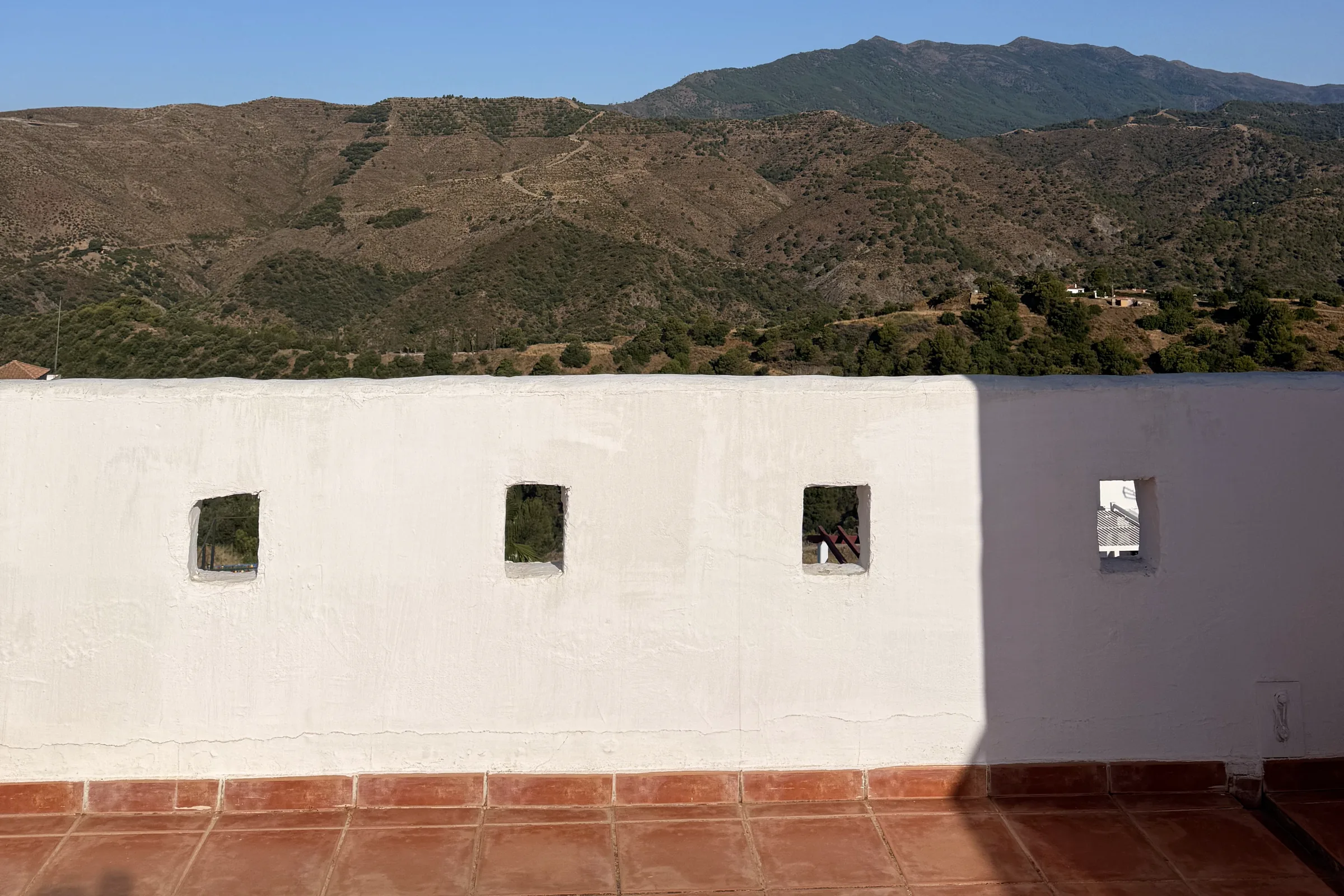 Vista panorámica de la sierra desde el solárium